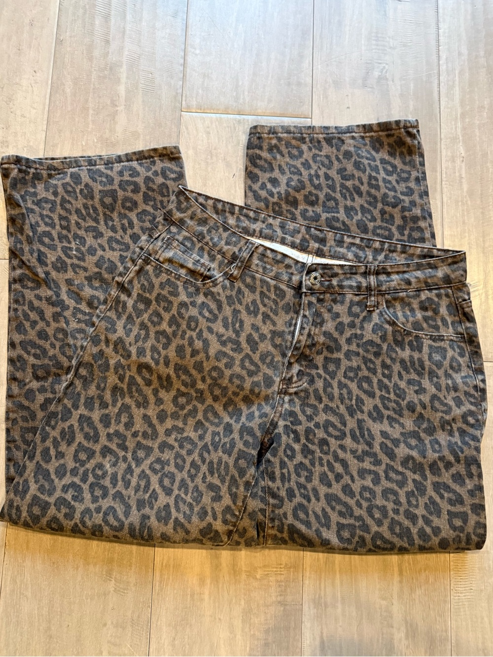 Cute Leopard Print Jeans - Gray/Brown (151)